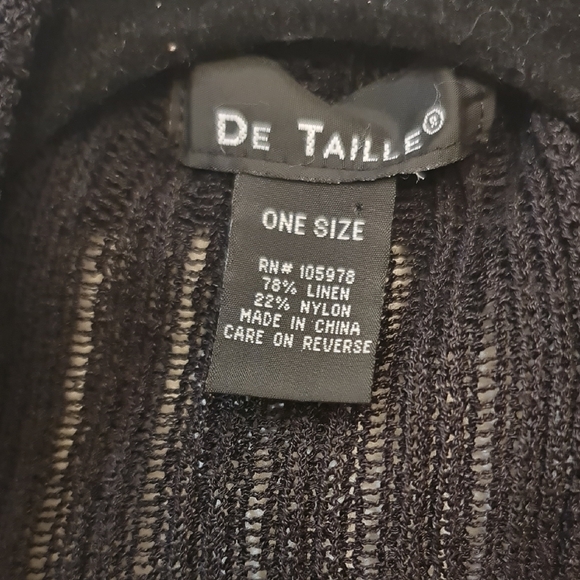 Black Asymmetrical Open-Front Cardigan Sweater - Picture 4 of 4